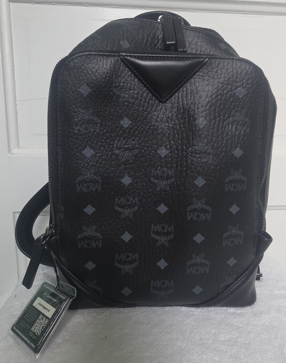 MCM Stark Black Visetos Medium Backpack Bag